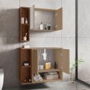 Ver imagem 3 de Gabinete Banheiro Ibiza 2 Portas Armario 2 Portas Espelheira Fendi/carvalho