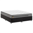 Ver imagem 1 de Cama Box Queen Preto + Colchão Life D33 Pillow Top Cinza - 56x158x198cm - e-Shop Casa