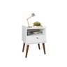 Mesa de Cabeceira com 1 Gaveta Aroma Fiorello Branco - 1