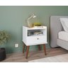 Mesa de Cabeceira com 1 Gaveta Aroma Fiorello Branco - 2
