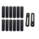 Ver imagem 1 de Kit 12 Pés de Cama Box ou Baú Queen King Tubo Preto 13cm C/ Chapa União Bipartida Ortobom Probel