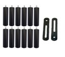 Ver imagem 1 de Kit 12 Pés de Cama Box ou Baú Queen King Tubo Preto 13cm C/ Chapa União Bipartida Ortobom Probel
