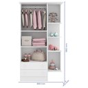 Ver imagem 3 de Guarda Roupa Infantil Pirulito 2 Portas C/ 2 Gavetas + Nicho Branco