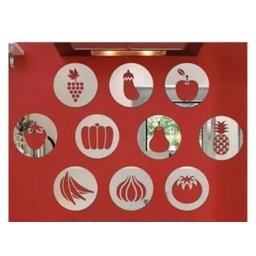 Espelho Acrílico Decorativo Cozinha Restaurante 30cm 10pcs - 2