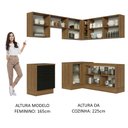 Ver imagem 5 de Cozinha Completa de Canto Madesa Agata 399002 com Armário e Balcão (Sem Tampo e Pia) Rustic/Preto Co
