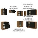Ver imagem 4 de Cozinha Completa de Canto Madesa Agata 399002 com Armário e Balcão (Sem Tampo e Pia) Rustic/Preto Co