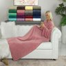 Manta Cobertor com Mangas Inverno Tv Sofá Adulto Flannel - Romã - 2