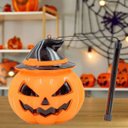 Ver imagem 4 de Lanterna Cabeça de Abobora Halloween Luz Led Sensor Barulho Voz Festa Tematica Decoraçao Terror Casa