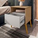 Ver imagem 3 de Mesa de Cabeceira Cancun 1 Gaveta Cinamomo/off White - Móveis Bechara
