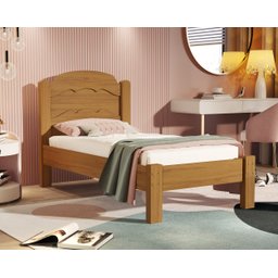 Cama de Solteiro Estrados Reforçados Segurança 100% MDF Lais:‎ Nature - 1