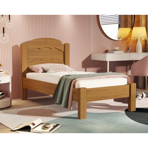 Cama de Solteiro Estrados Reforçados Segurança 100% Mdf Lais:‎ Nature