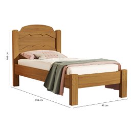 Cama de Solteiro Estrados Reforçados Segurança 100% MDF Lais:‎ Nature - 3