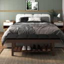 Ver imagem 3 de Banco em Madeira Almofadado com Sapateira Preto Pavia Rubi Ofertamo