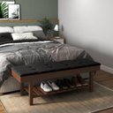 Ver imagem 2 de Banco em Madeira Almofadado com Sapateira Preto Pavia Rubi Ofertamo