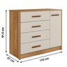 Cômoda 100% Mdf Pérola Nature Branco Off - Peternella - 4