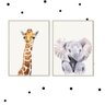 quadro infantil bichos girafa elefante para quarto de bebe - 4