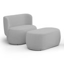 Ver imagem 1 de Namoradeira com Puff Orgânico Molly 02 Lugares Bouclê Cinza Claro - Desk Design