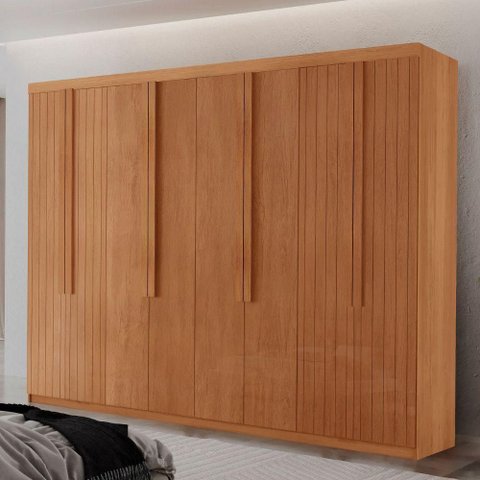 Guarda Roupa Casal Rio Mdf com 8 Portas 4 Gavetas Moderna Naturalle