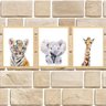 quadro de animais para quarto de bebê safari com moldura e vidro - 4