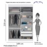 Guarda-Roupa com Espelho 2 Portas 2 Gavetas Fit Espresso Móveis - 3