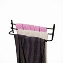Ver imagem 5 de Porta Toalha Banheiro Triplo Parede Preto Fosco Elegance60cm