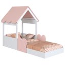 Ver imagem 2 de Cama Solteiro Infantil Montessoriana Casinha Nana Branco/rosa C06 - Mpozenato