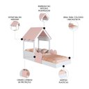 Ver imagem 3 de Cama Solteiro Infantil Montessoriana Casinha Nana Branco/rosa C06 - Mpozenato