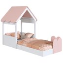Ver imagem 7 de Cama Solteiro Infantil Montessoriana Casinha Nana Branco/rosa C06 - Mpozenato