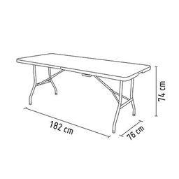 Mesa Dobrável Tipo Maleta 180cm Branco - 4