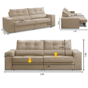 Ver imagem 2 de Sofá Retrátil 2 Lugares 190cm com Molas Magali Suede Bege