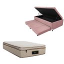 Ver imagem 1 de Cama Box Baú Solteiro com Auxiliar (Bicama) + Colchão Cloud Molas Ensacadas c/Pillowtop 32cm | Kit C