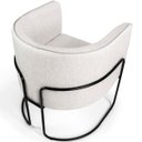 Ver imagem 5 de Kit 2 Poltronas Betina Base Preto Viscolinho Off White - Nexta Casa