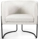 Ver imagem 2 de Kit 2 Poltronas Betina Base Preto Viscolinho Off White - Nexta Casa