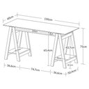 Ver imagem 4 de Mesa Escrivaninha 150cm Pés Cavalete Tampo de Vidro Cris A06 - Mpozenato