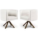 Ver imagem 1 de Kit 02 Poltronas Betina Giratória Giromad Viscolinho Off White - Nexta Casa