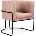 Ver imagem 3 de Kit 2 Poltronas Betina Base Aço Preto Algodão Ecológico Salmão - Casaepoltrona