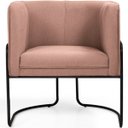 Ver imagem 2 de Kit 2 Poltronas Betina Base Aço Preto Algodão Ecológico Salmão - Casaepoltrona