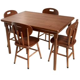Conjunto de Mesa Jantar Madeira 120x80 Laminada com 4 Cadeiras Marrom - 1