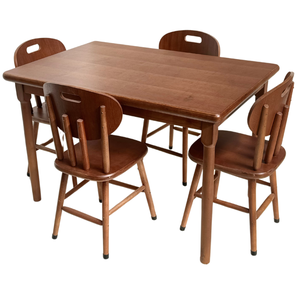 Conjunto de Mesa Jantar Madeira 120x80 Laminada com 4 Cadeiras Marrom