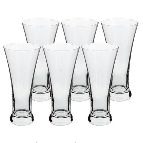 Jogo de 6 copos altos em vidro 350ml A18,5cm