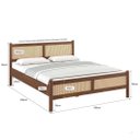Ver imagem 7 de Cama Queen Palhinha Madeira 200 X 160 Cm Rattan Reforcada Castanho Cefira