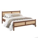 Ver imagem 6 de Cama Queen Palhinha Madeira 200 x 160 cm Rattan Reforcada Castanho Cefira Idimex