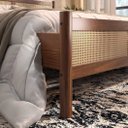 Ver imagem 3 de Cama Queen Palhinha Madeira 200 X 160 Cm Rattan Reforcada Castanho Cefira