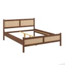 Ver mais imagens de Cama Queen Palhinha Madeira 200 x 160 cm Rattan Reforcada Castanho Cefira Idimex