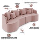 Ver imagem 4 de Sofá 4 Lugares Orgânico Sala de Estar Living 290cm Ekos K01 Veludo Rosê - Lyam Decor