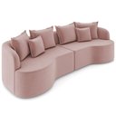 Ver imagem 1 de Sofá 4 Lugares Orgânico Sala de Estar Living 290cm Ekos K01 Veludo Rosê - Lyam Decor