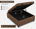 Ver imagem 2 de Base Box Baú Casal 128x188 Suede Marrom