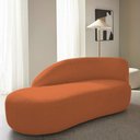 Ver imagem 2 de Divã Recamier Curvo Luna 160cm Lado Esquerdo Suede Terracota