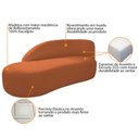 Ver imagem 4 de Divã Recamier Curvo Luna 160cm Lado Esquerdo Suede Terracota