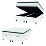 Cama Box Baú Colchão Casal King Molas Ensacadas City Pillow Top 193x203x64cm Linho Branco / Cinza - 1